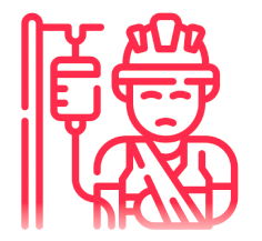 Job hazard analysis injury icon
