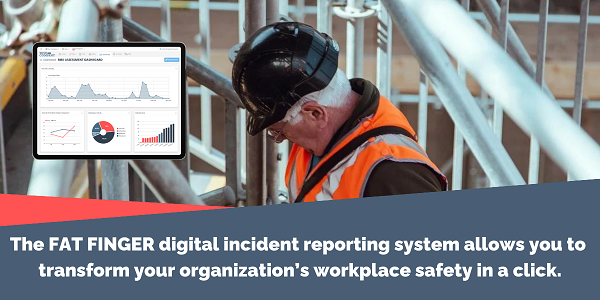 employee checking an incident reporting tool dashboard