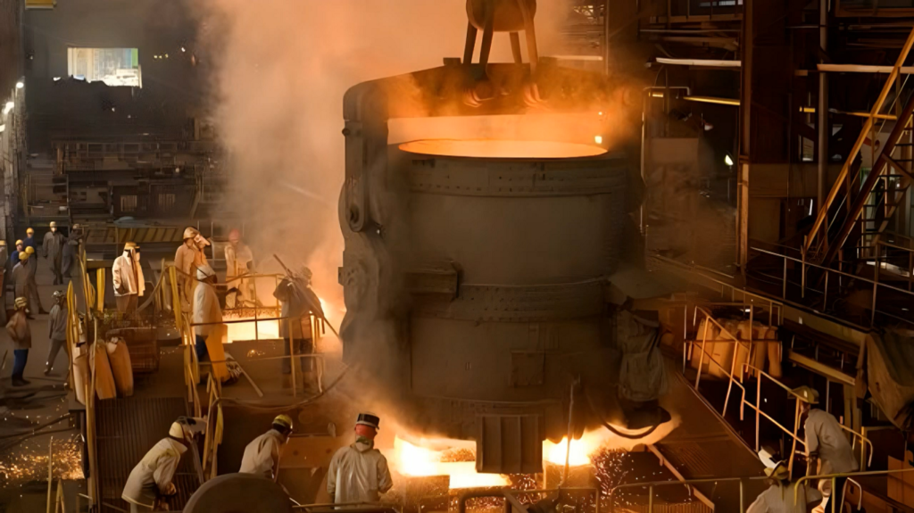 The ladle with molten steel that tipped and caused the Qinghe steel foundry disaster 