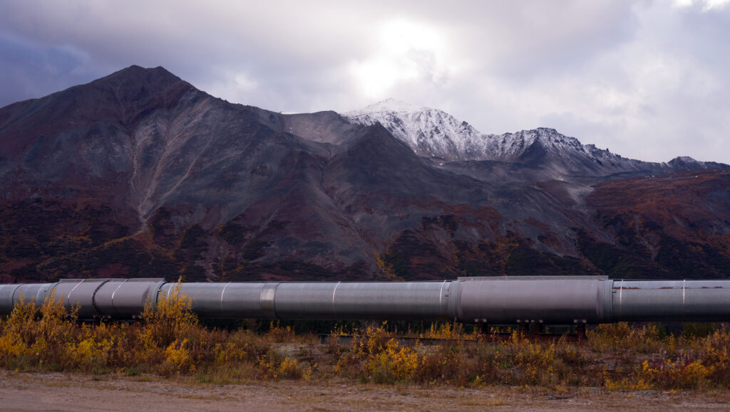 pipeline security. An oil pipeline carries resources from the far north in Alaska south to refineries